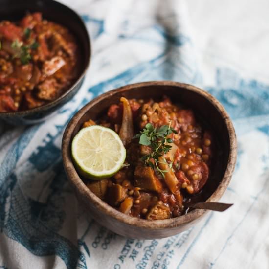Summer Lentil & Okra Gumbo