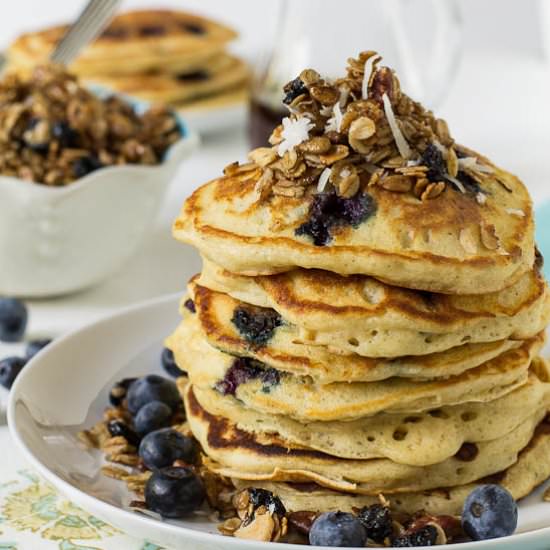 Blueberry Crunch Pancakes