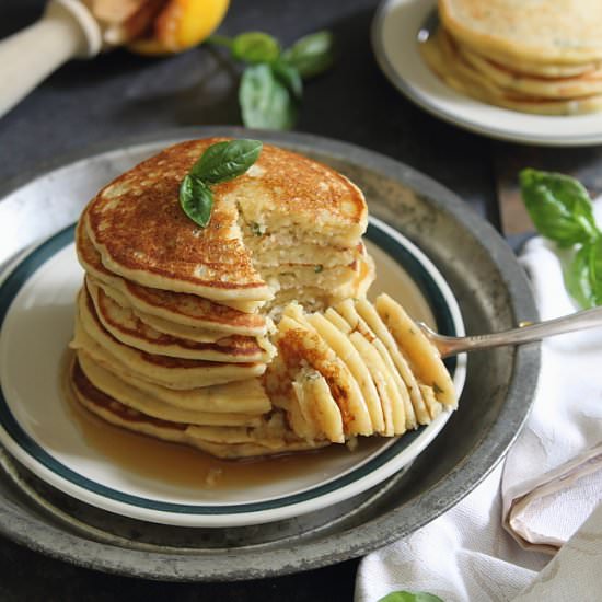 Orange Basil Ricotta Pancakes