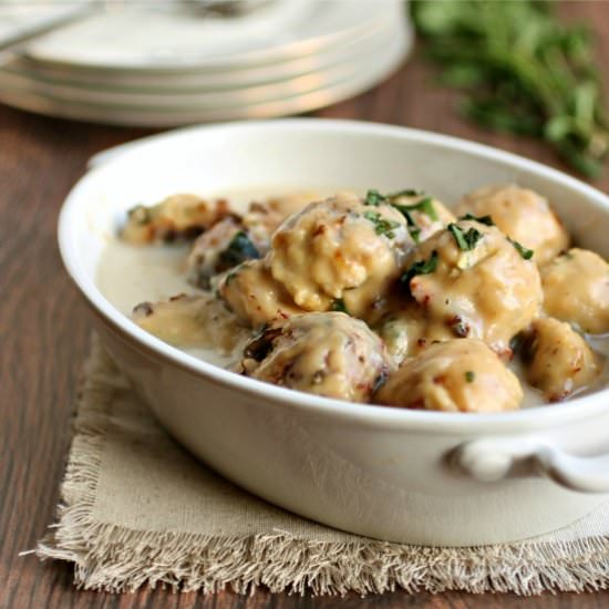 Chicken Meatballs w/ Tarragon Sauce