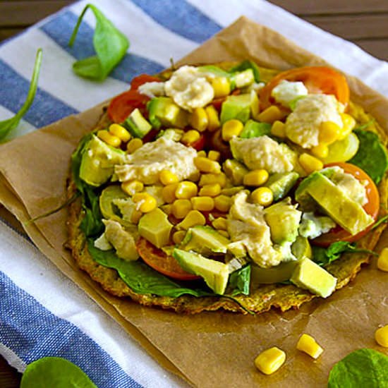 Tomato & Hummus Cauliflower Crust