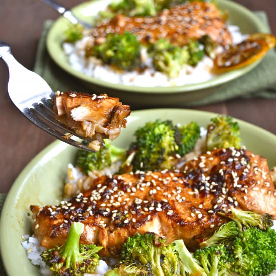 Salmon and Broccoli Bowls