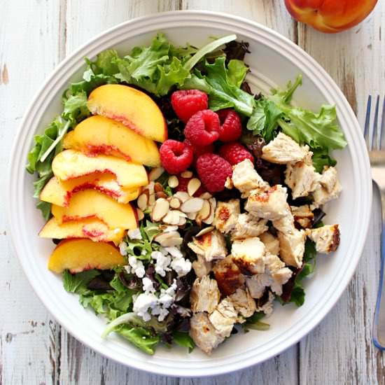 Peach & Raspberry Chicken Salad