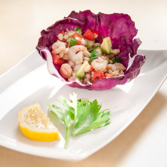 Barley and Shrimp Salad Baskets