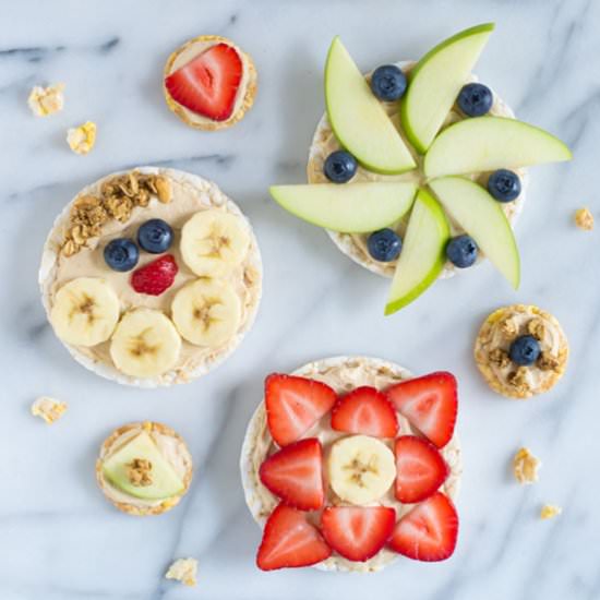 Healthy Peanut Butter Fruit Pizzas