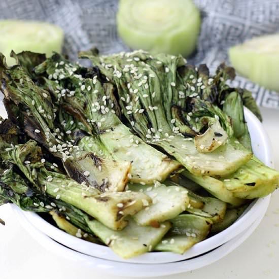 Grilled Sesame Ginger Bok Choy