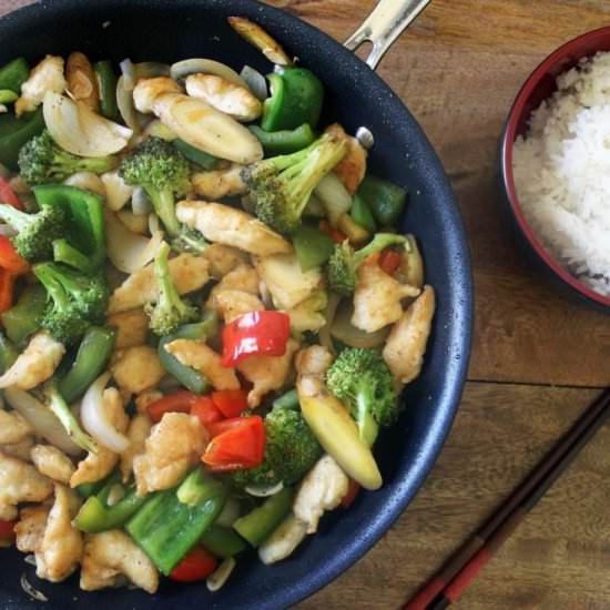 Crispy Chicken Ginger Stir Fry