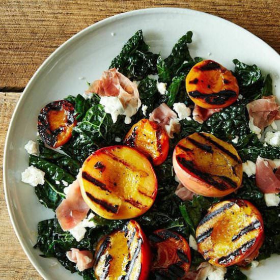 Kale Salad with Grilled Stone Fruit
