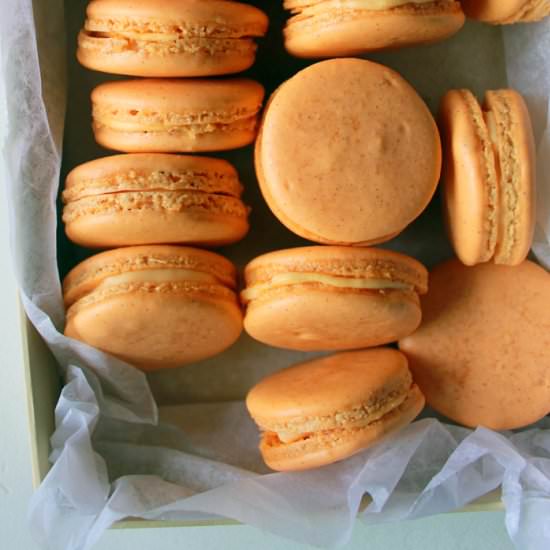 Pumpkin spice macarons