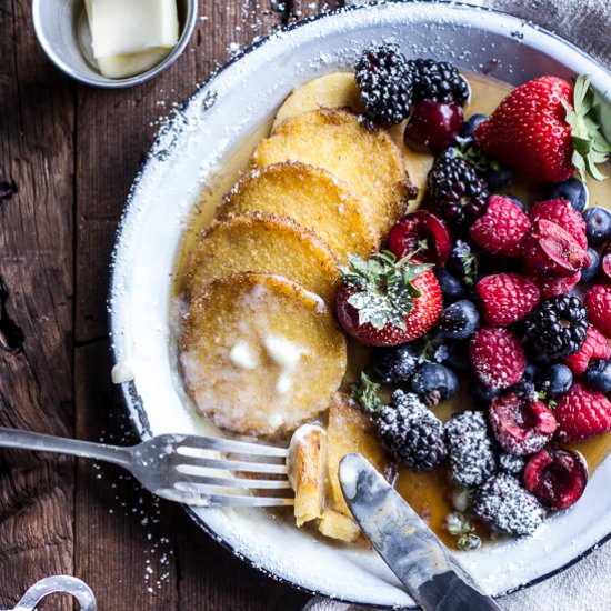 Sweet Buttered Polenta Pancakes