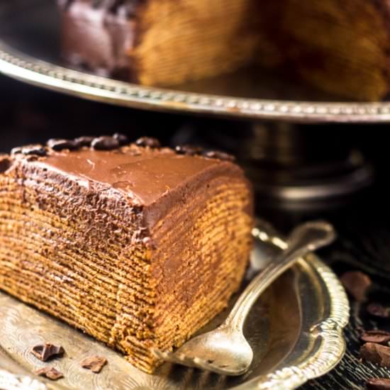 Chocolate Coffee Crepe Cake