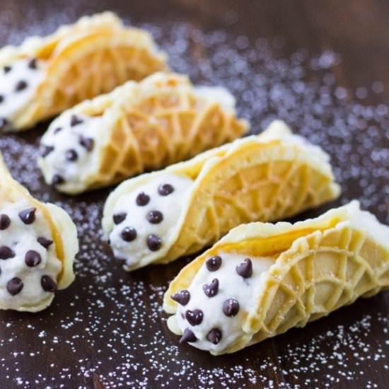 Mock Cannoli with Pizzelle