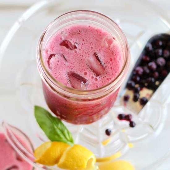 Blueberry Basil Blender Lemonade