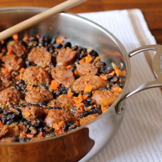 One Pot Black Beans & Sausage