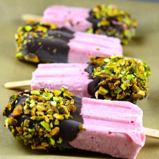 Vegan Strawberries & Cream Popsicle