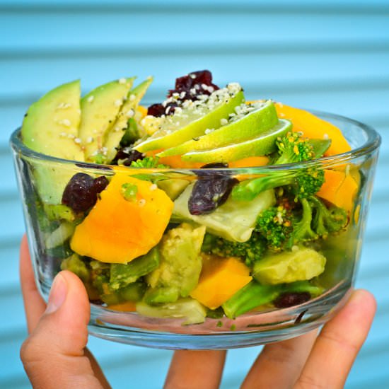 Raw Broccoli Mango Salad