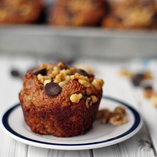 Banana Walnut Chocolate Chip Muffin