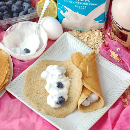 Yogurt and Blueberry Crepes