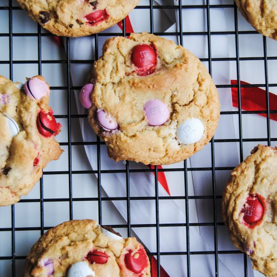 Dark Chocolate M&M Sea Salt Cookies