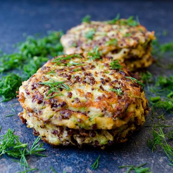 Feta Quinoa Zucchini Fritters