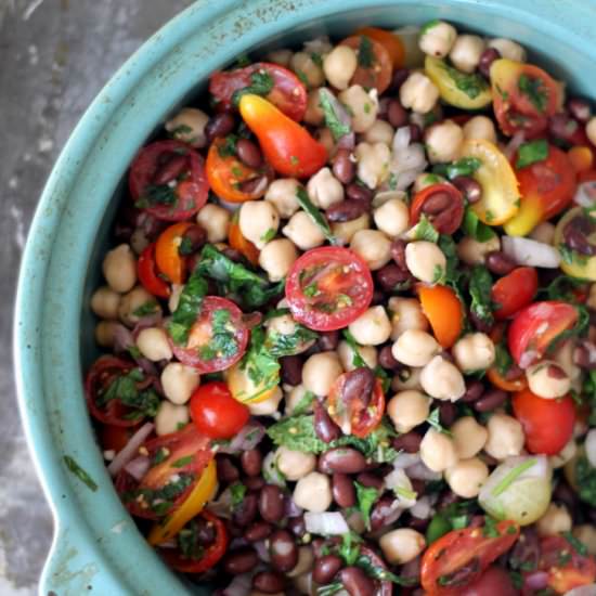 Chickpea Black Bean Salad