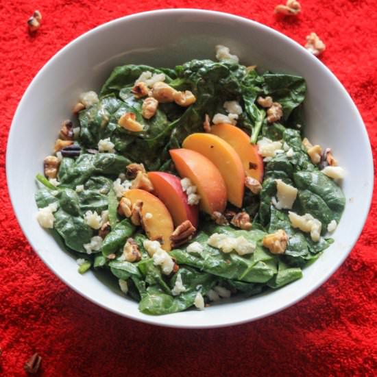 Balsamic Peach Spinach Salad