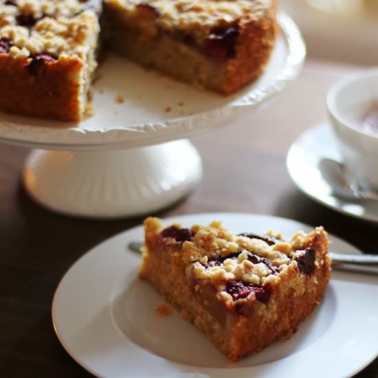 Peach, Raspberry & Amaretto Cake