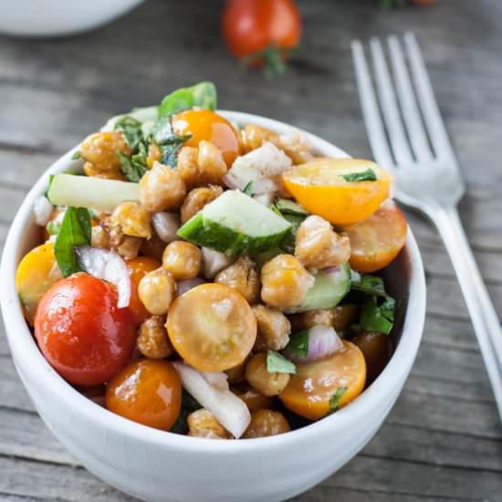Chickpea Panzanella Salad