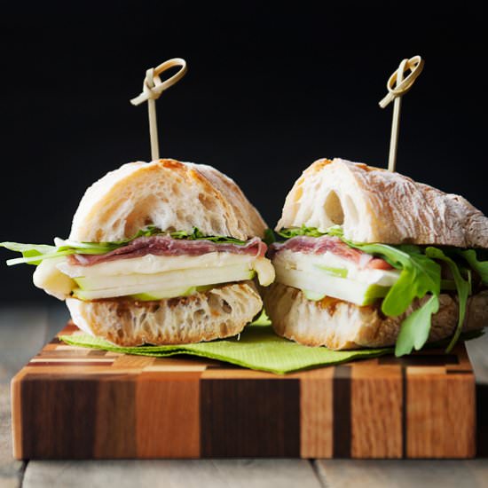 Brie Fig Apple Prosciutto Sandwich