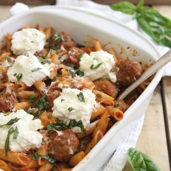 Penne Meatball Casserole