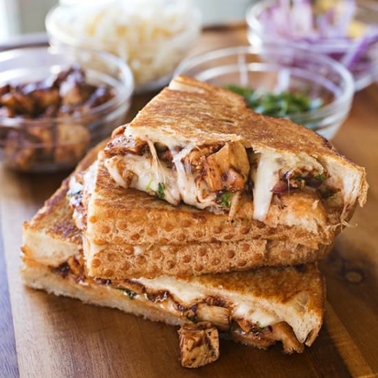 BBQ Chicken “Pizza” Grilled Cheese