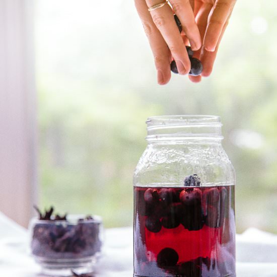 Hibiscus Tea Soaked Blueberries