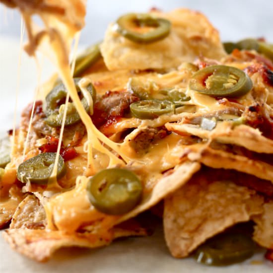 Pulled pork nachos