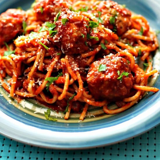 Spaghetti with Chicken Meatballs