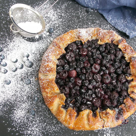 Sweet Cherry and Blueberry Galette