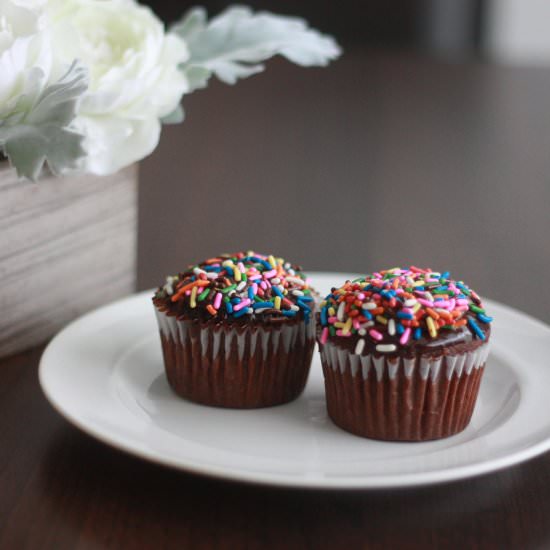 Chocolate Banana Walnut Cupcakes