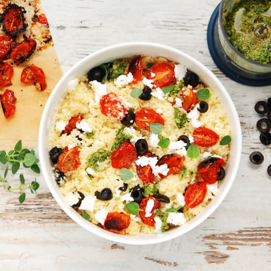 Bulgur salad with goat cheese