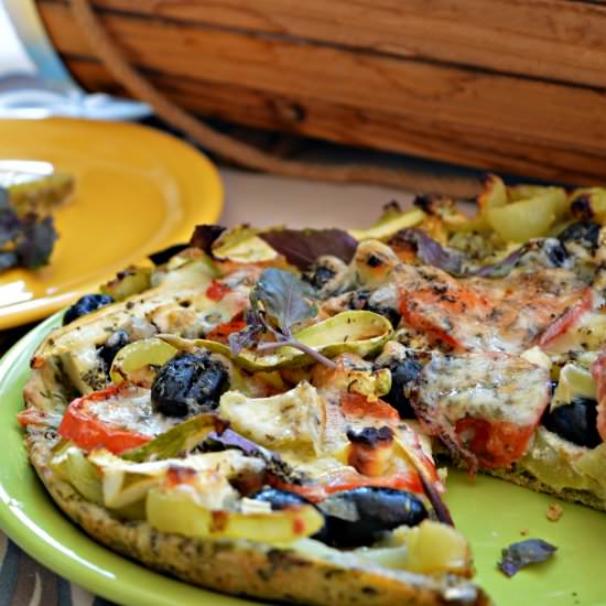 Spinach Crust Garden Pizza