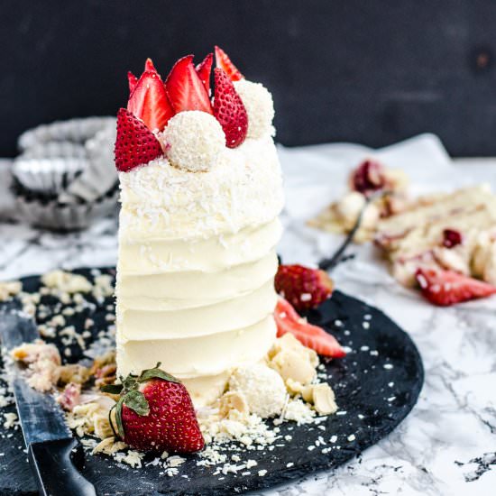 Roasted Strawberry White cake