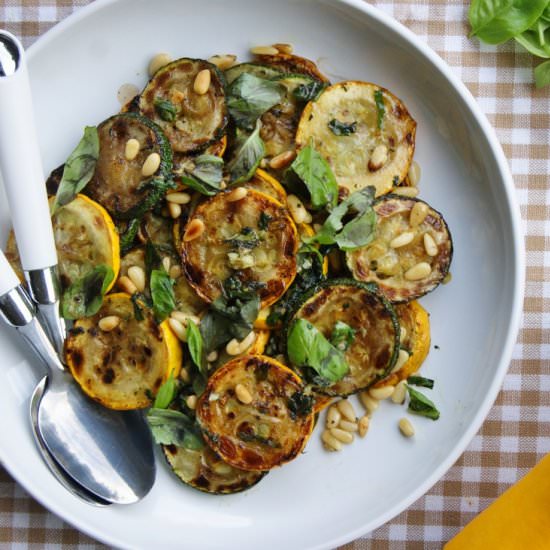 Squash with herb dressing