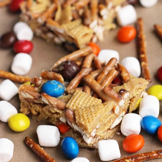 Peanut Butter Snack Mix Bars