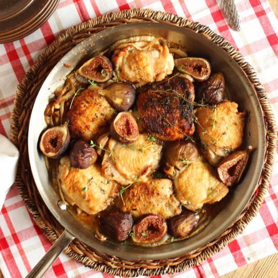 Crispy Chicken Thighs with Figs