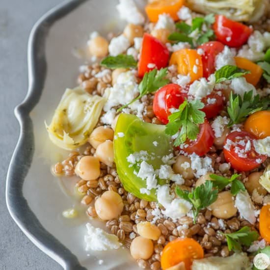 Za’atar Tossed Wheat Berry Salad