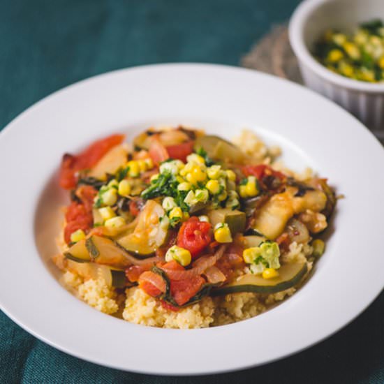Ratatouille with Herb Corn Topping