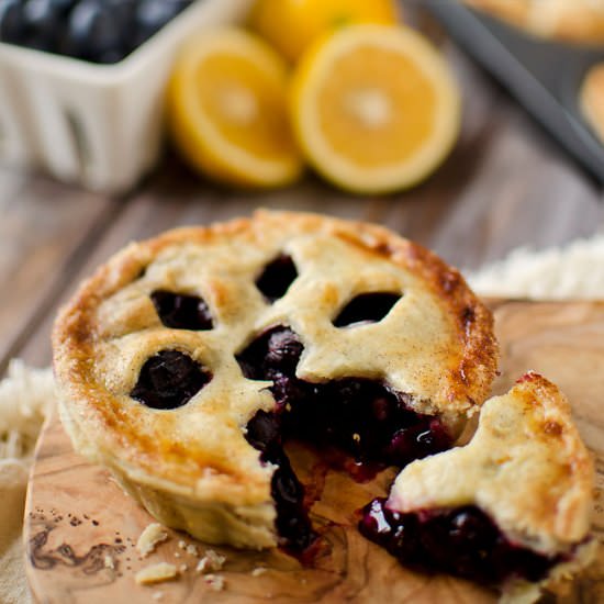Blueberry Meyer Lemon Cream Pies