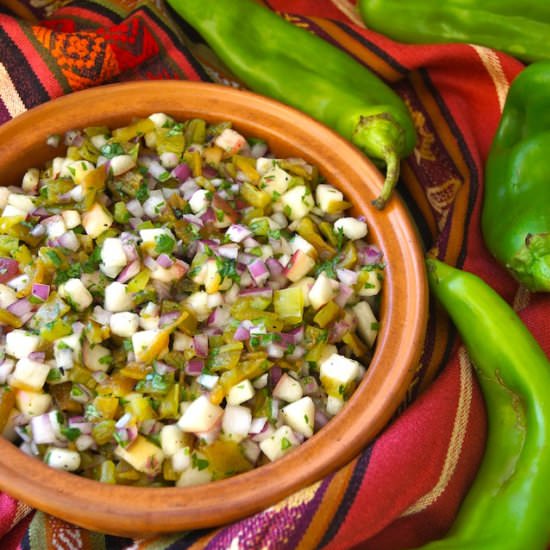 Roasted Hatch Chile-Peach Salsa