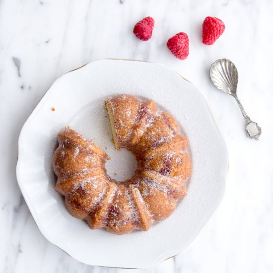 Raspberry Almond Bundt Cake
