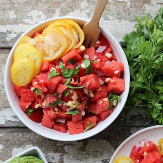 Heirloom Tomato Watermelon Salad