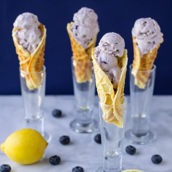 Lemon Pizzelle Ice Cream Cones