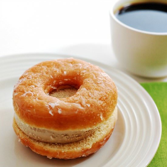 Coffee & Donut Ice Cream Sandwiches
